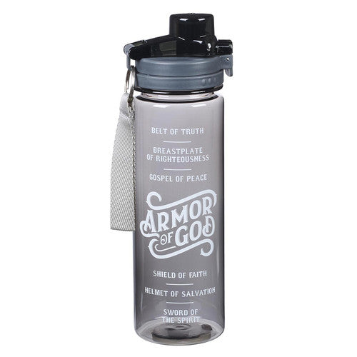 Armor of God Plastic Water Bottle in Black - Divine Touch