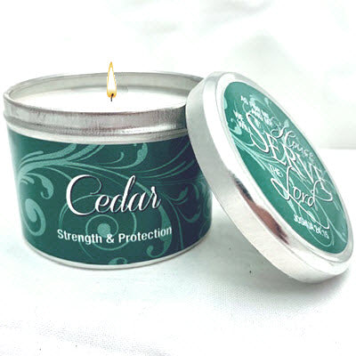 CEDAR SCRIPTURE TIN - "AS FOR ME AND MY HOUSE" - Divine Touch 