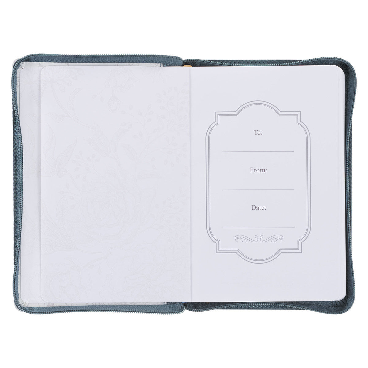 All Things are Possible Teal Tourmaline Faux Leather Journal with Zipper Closure - Divine Touch 