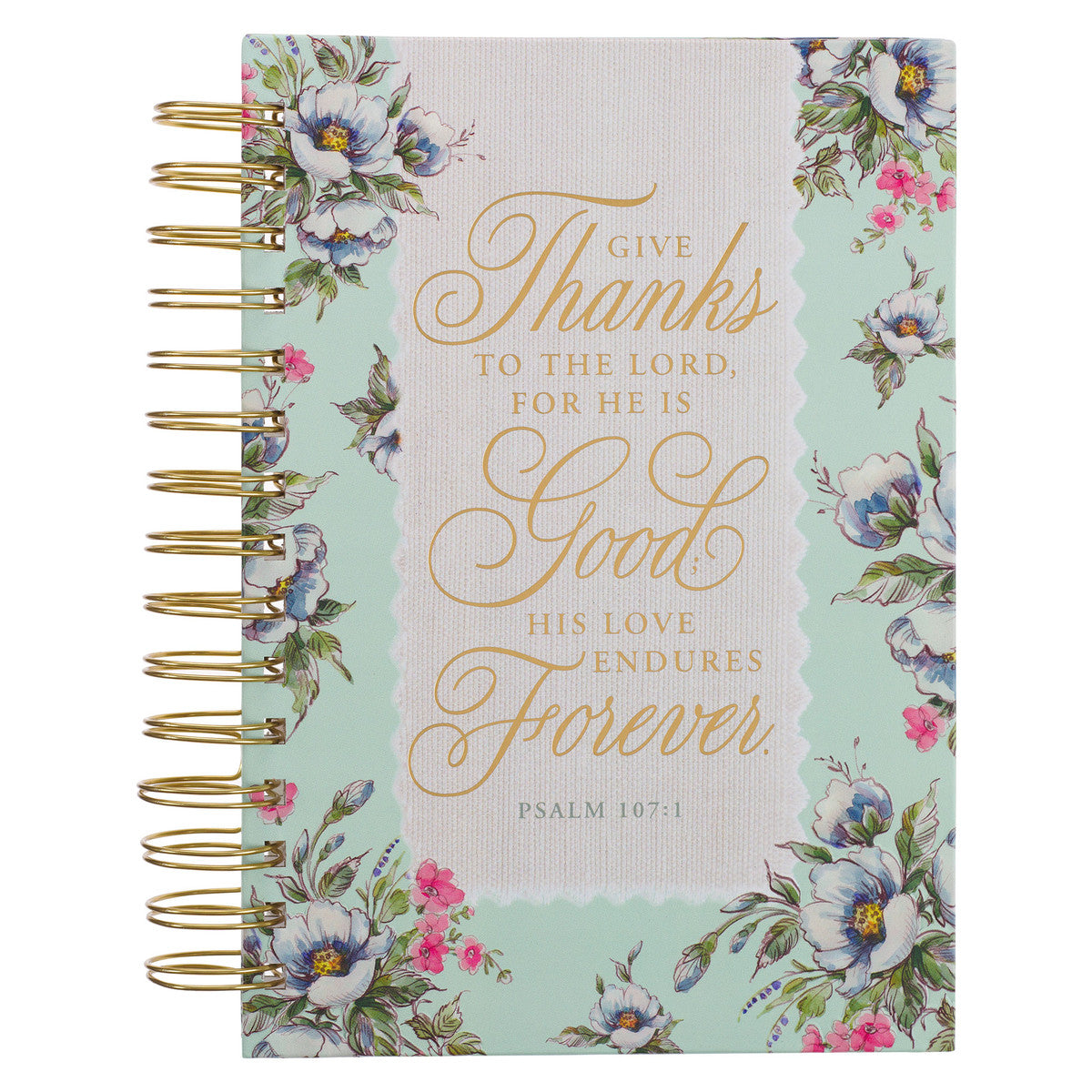 Give Thanks to the Lord White Lace Wirebound Journal - Divine Touch 