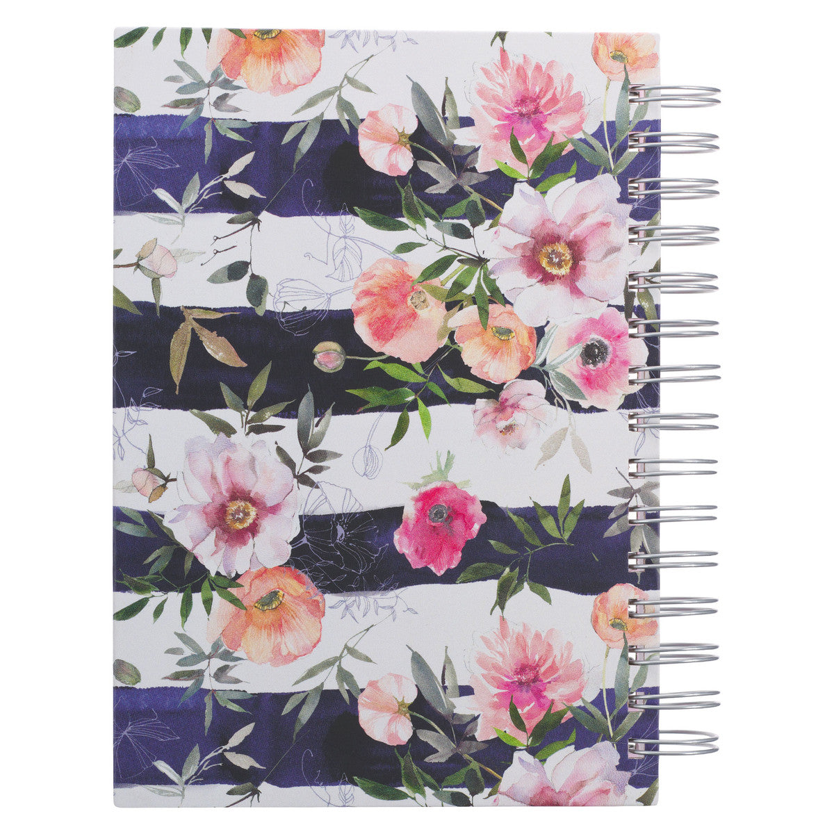 Bless You and Keep You White and Pink Floral Wirebound Journal - Divine Touch 