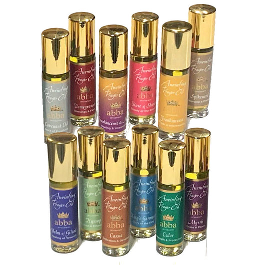 12 VARIETY - ROLL-ON  PRAYER OIL SET IN ZIPPERED POUCH - Divine Touch 