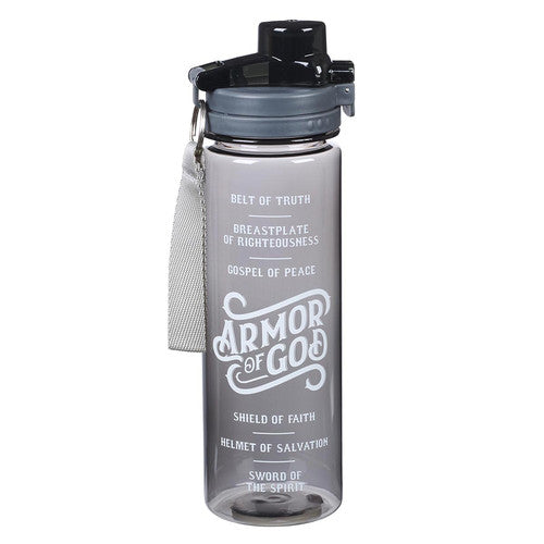 Armor of God Plastic Water Bottle in Black - Divine Touch 